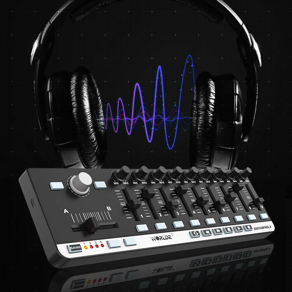 MIDI Worlde Easy Control Mini 9 Portable USB 9 Slim-Line Control Controller B2Y7 - Fresh Stock Dated December 2025