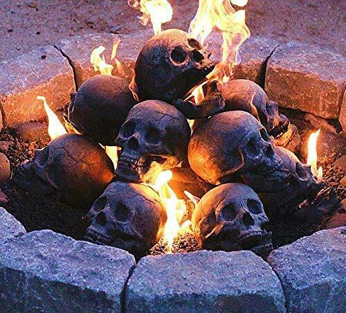 Regal Flame Human Skull Ceramic Wood Large Gas Fireplace Logs Logs for All Ty... - Fresh Stock Dated January 2026