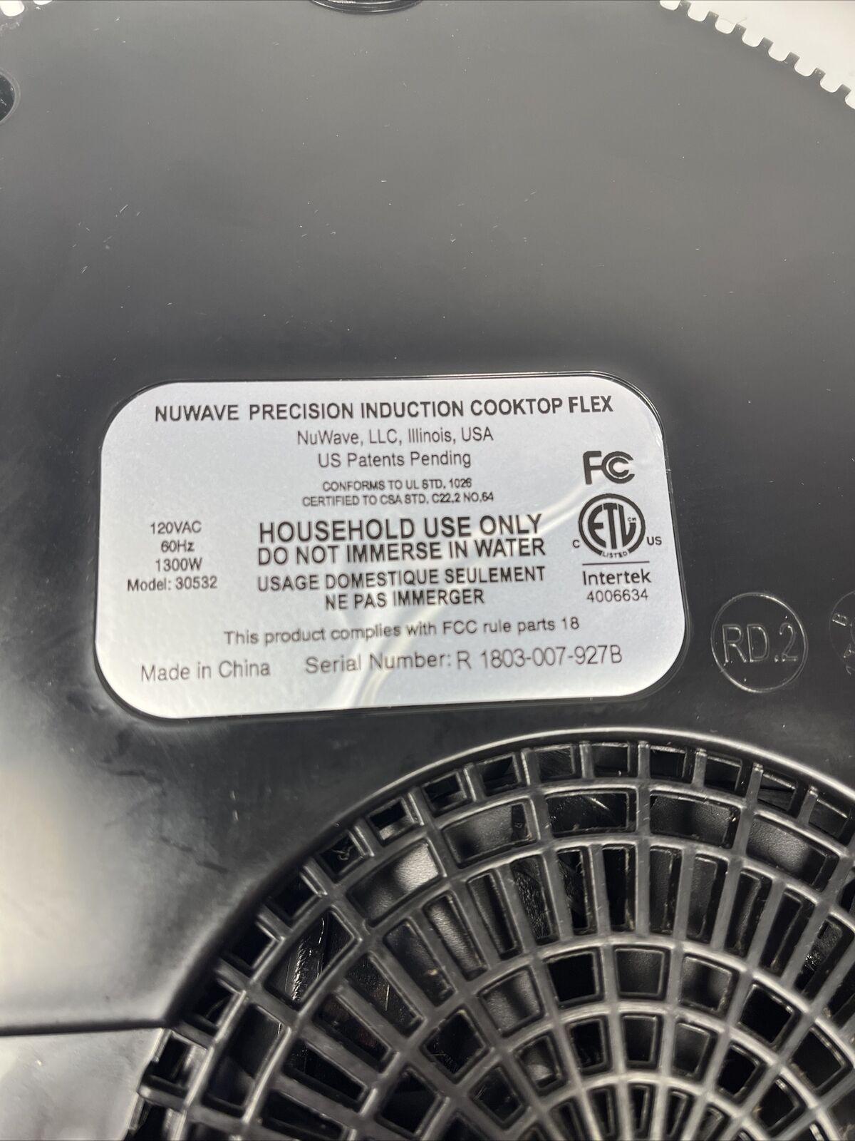 Nuwave Pic Flex Precision Induction Cooktop Flex Black 30532 Tested - Fresh Stock Dated February 2026