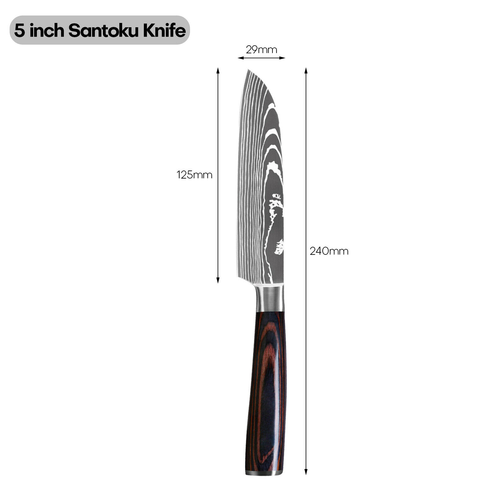 Kitchen Chef Knife Stainless Steel 8/7 Inch Sharp Paring Meat Vegetables Fruit - Fresh Stock Dated January 2026