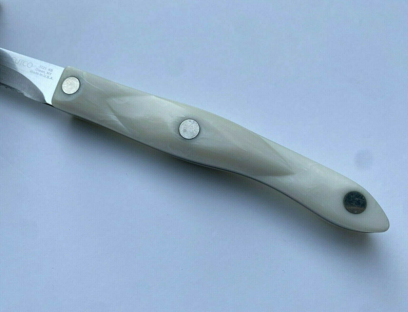 Cutco No. 1721 Trimmer Serrated Knife Pearl White Handle - USA - Fresh Stock Dated January 2026