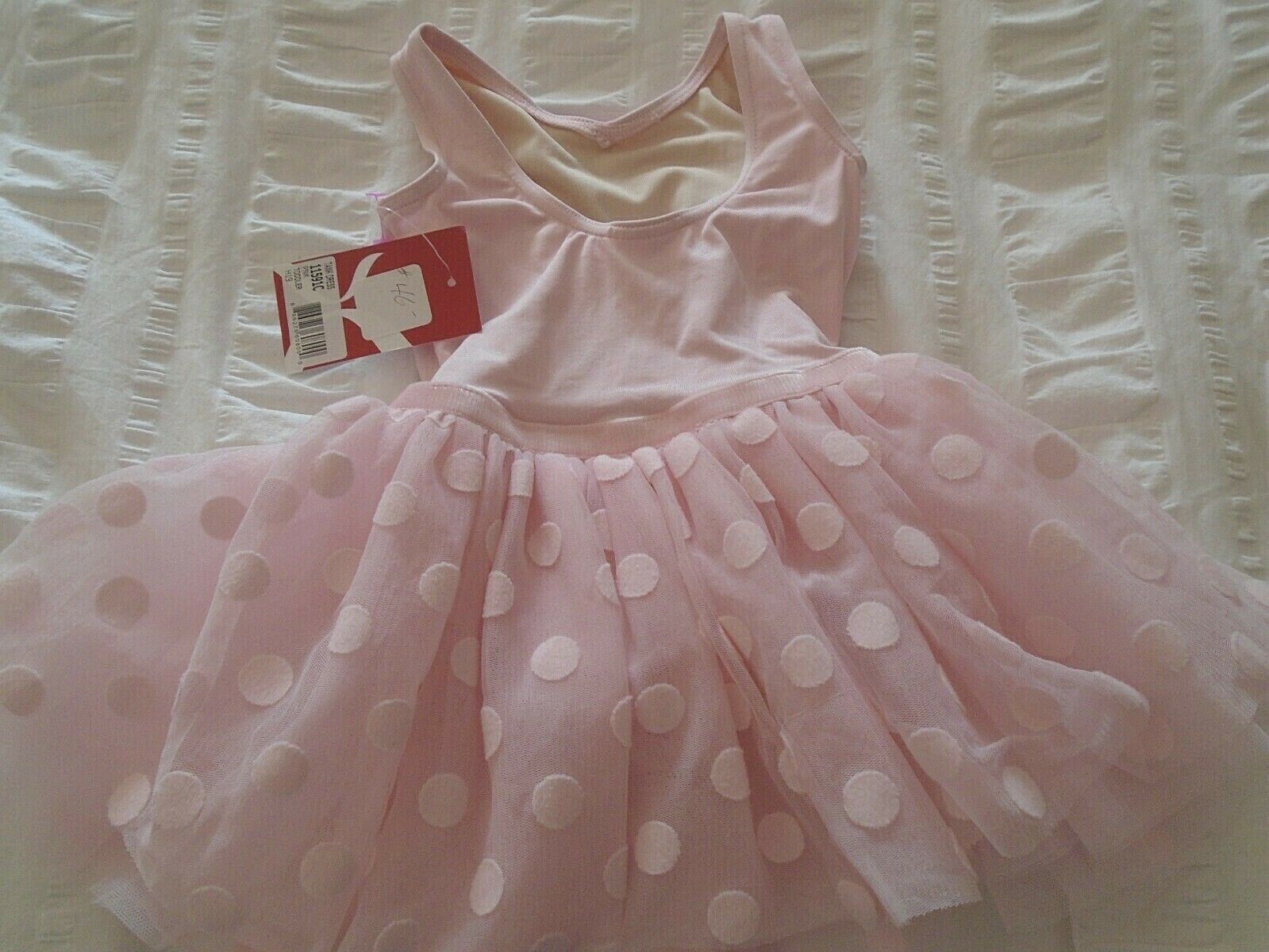 NEW~CAPEZIO: Toddler Pink Polka Dot Tutu Tank Dress/#11591C/Soft, Sweet+Lovely - Fresh Stock Dated December 2025