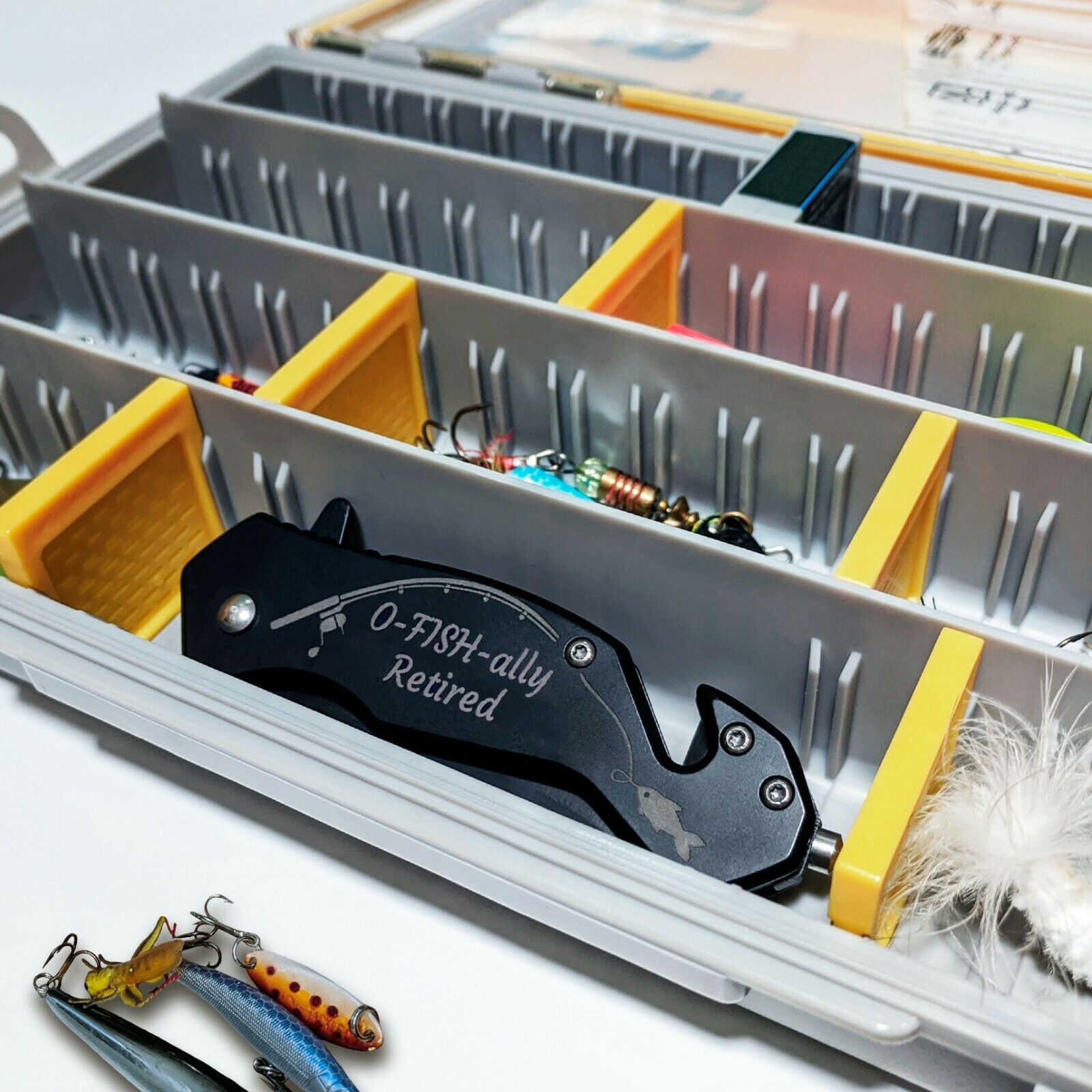 Retirement Gifts for Men who love Fishing, Engraved Pocket Knife for a Fisherman - Fresh Stock Dated February 2026