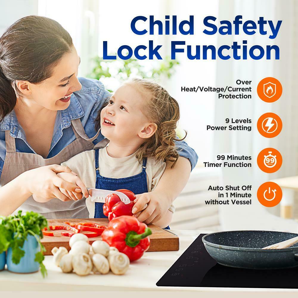 NutriChef Dual Induction Cooktop - Double Countertop Burner w/ Digital Display - Fresh Stock Dated February 2026