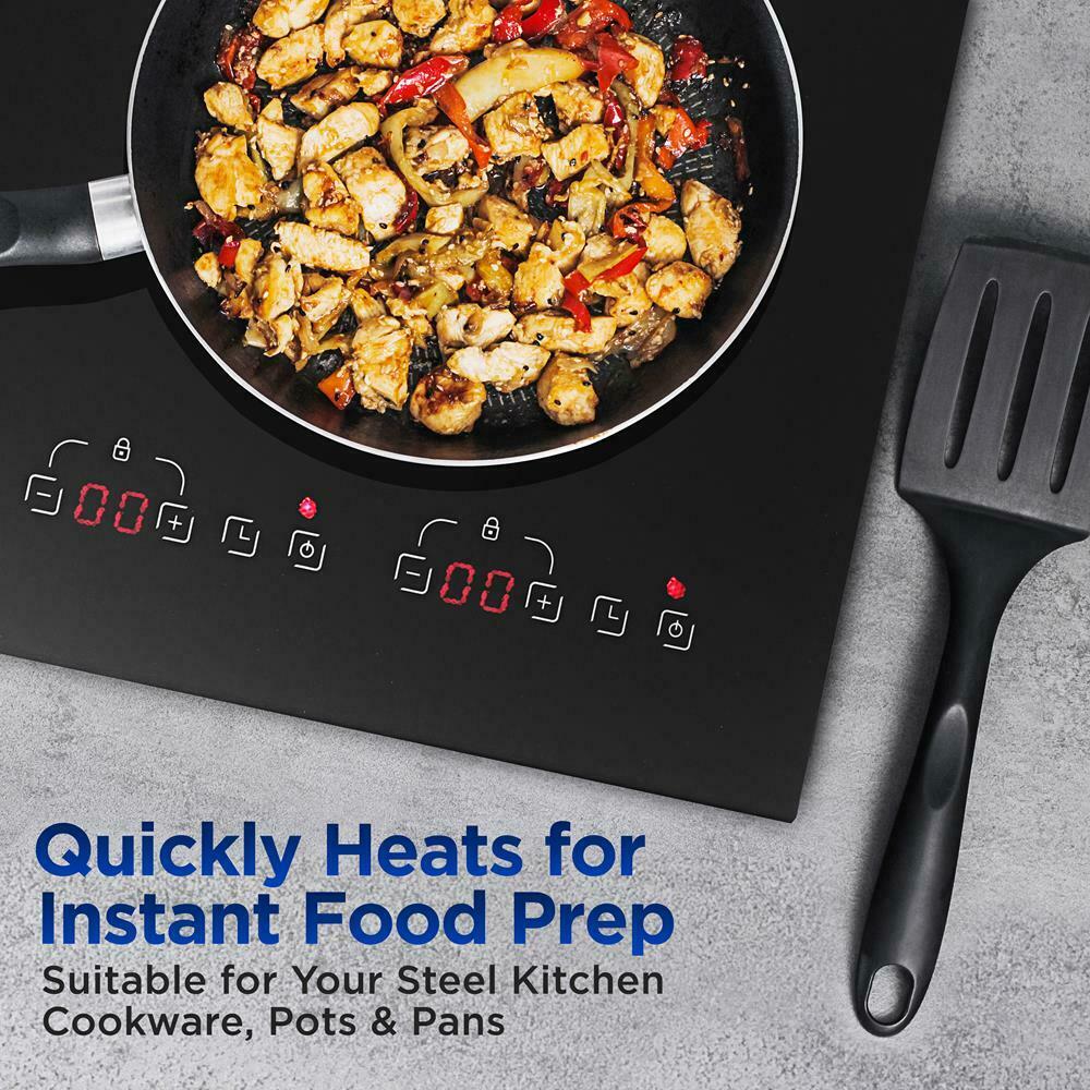 NutriChef Dual Induction Cooktop - Double Countertop Burner w/ Digital Display - Fresh Stock Dated February 2026