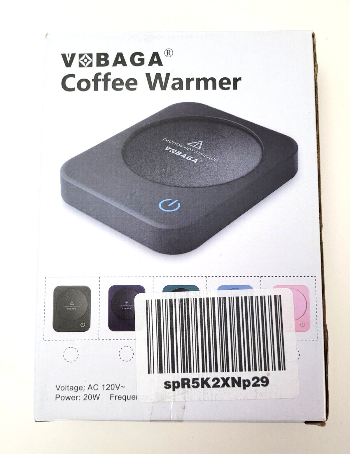 VOBAGA COFFEE WARMER ELECTRIC MUG WARMER LIGHT BLUE NEW IN OPEN BOX - Fresh Stock Dated February 2026