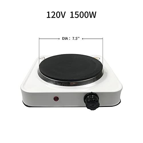 Electric Hot Burner Single Burner Hot Plate Electric Temperature Control White - Fresh Stock Dated February 2026