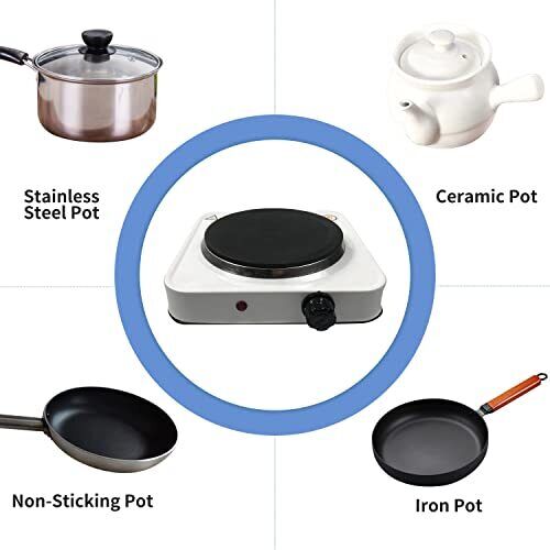 Electric Hot Burner Single Burner Hot Plate Electric Temperature Control White - Fresh Stock Dated February 2026