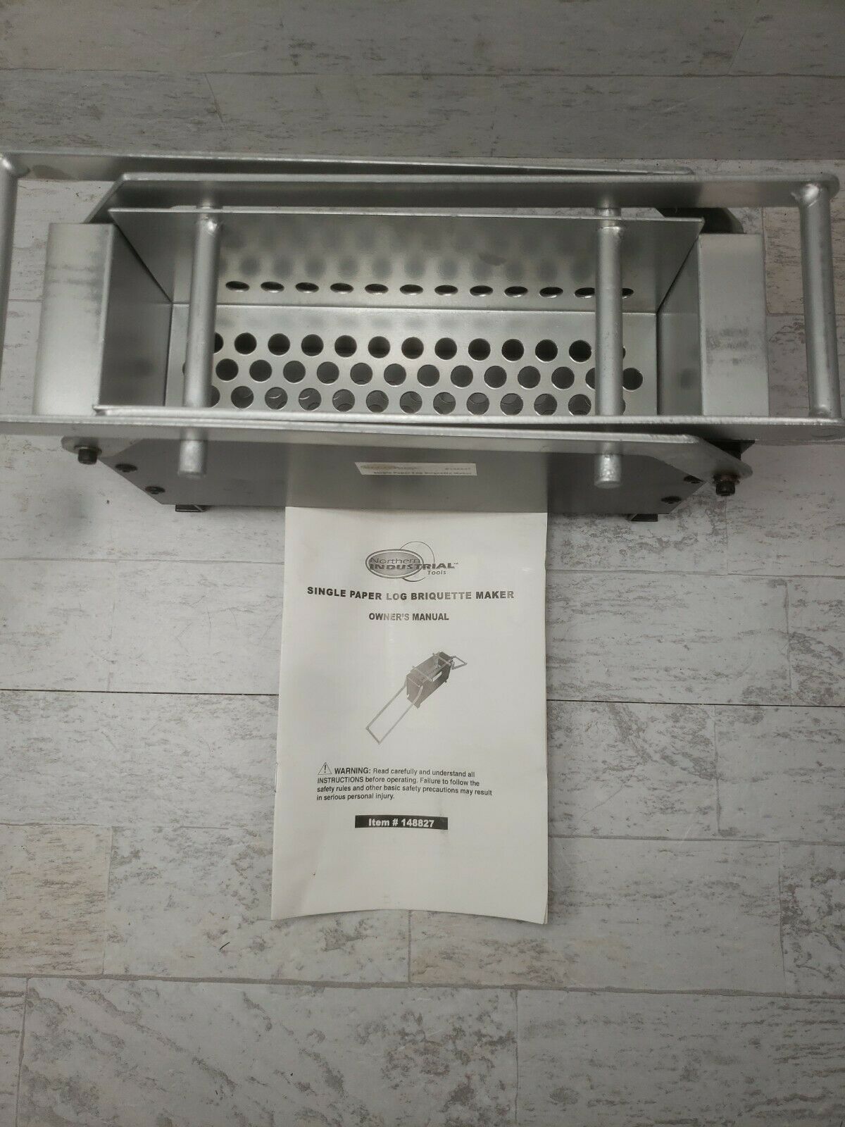 Single Paper Log Briquette Maker # 148827 Northern Industrial Tools Lightly Used - Fresh Stock Dated December 2025