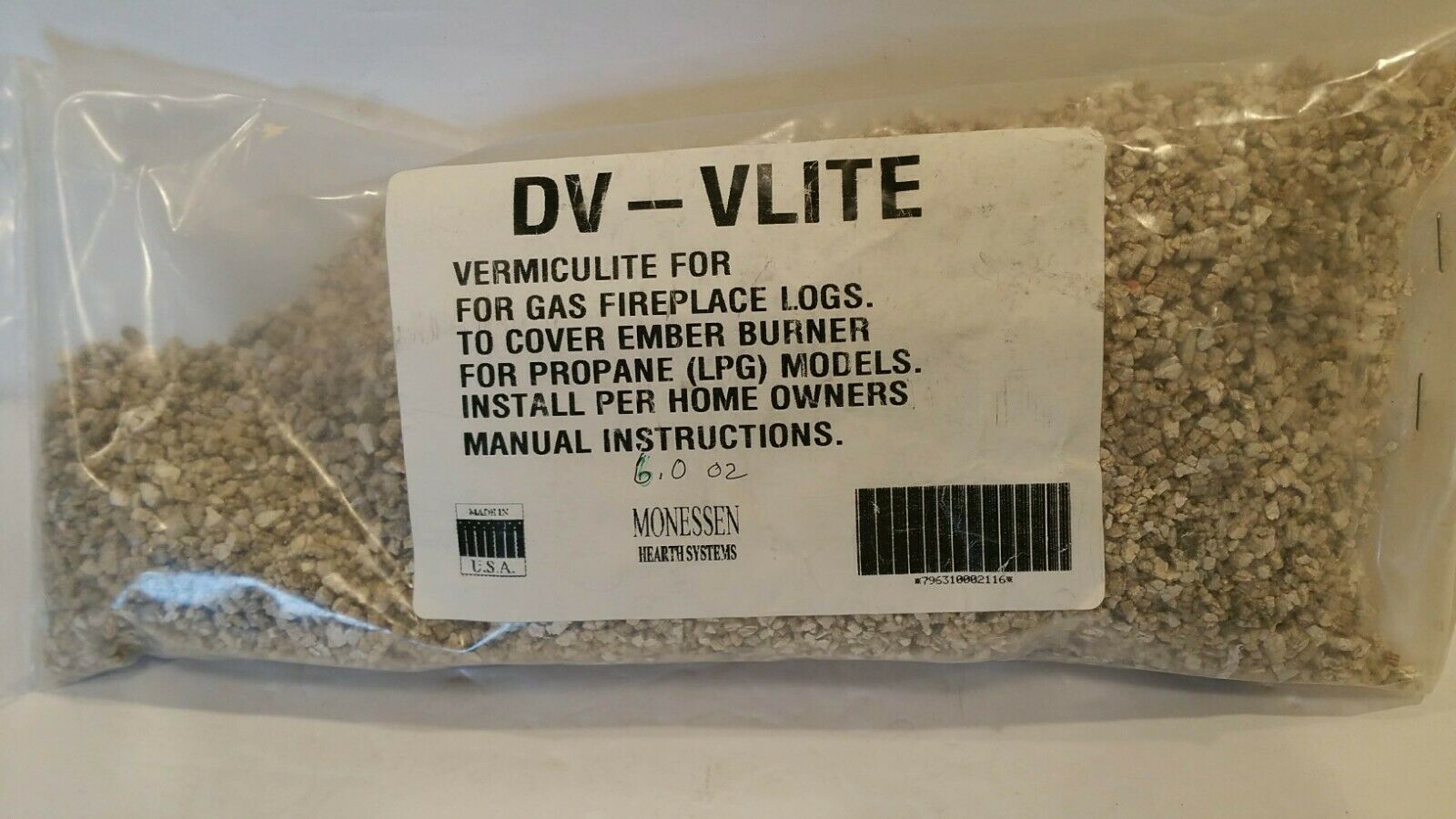 Vermiculite Lightweight Fireplace Material for Vented Gas Logs 10.5 and 6 oz Bag - Fresh Stock Dated January 2026
