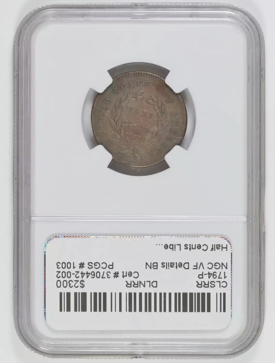 1794 Half Cent Liberty Cap NGC VF Details BN - Fresh Stock Dated December 2025