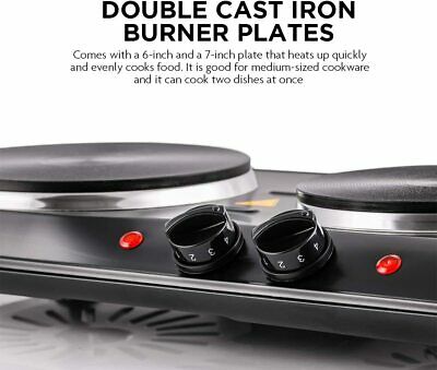 Estufa Electrica Cocina Portatil De 2 Hornillas Para Casa Apartamento Campamento - Fresh Stock Dated February 2026