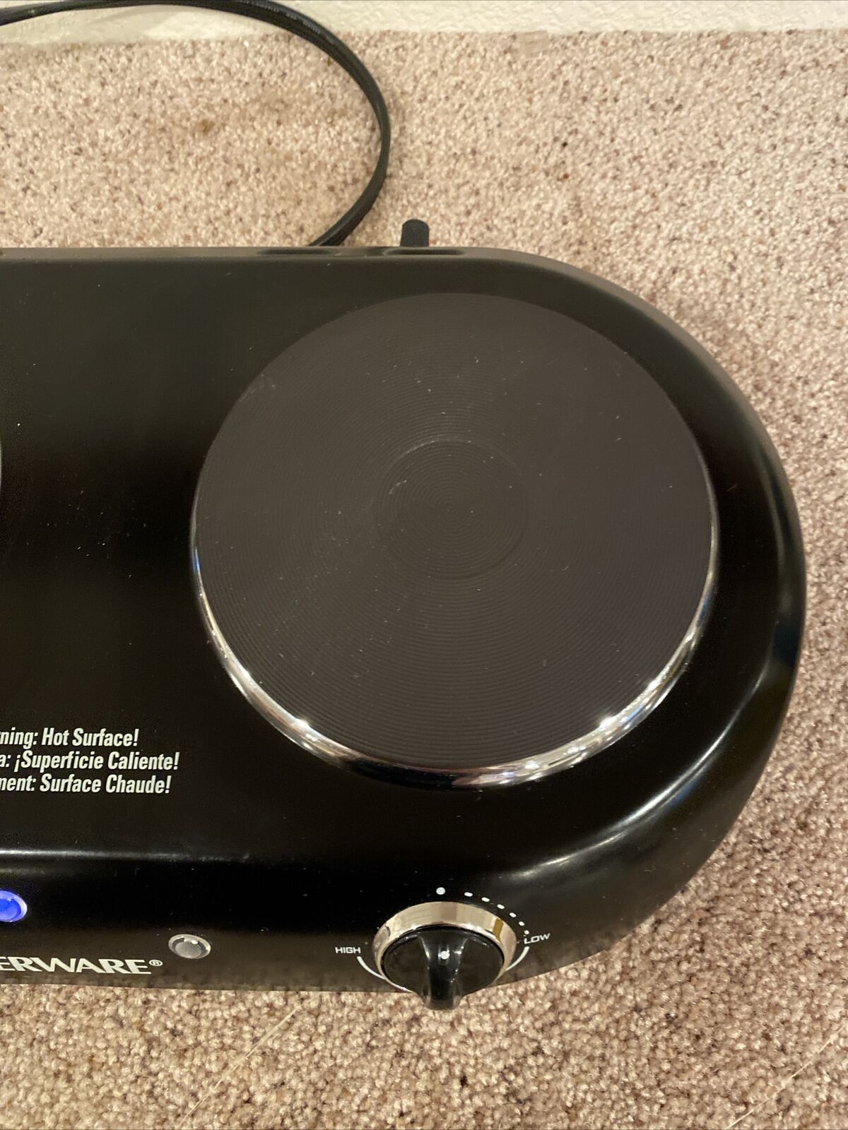 Farberware  Solid Double Burner with Separate Controls Black Used Works - Fresh Stock Dated February 2026