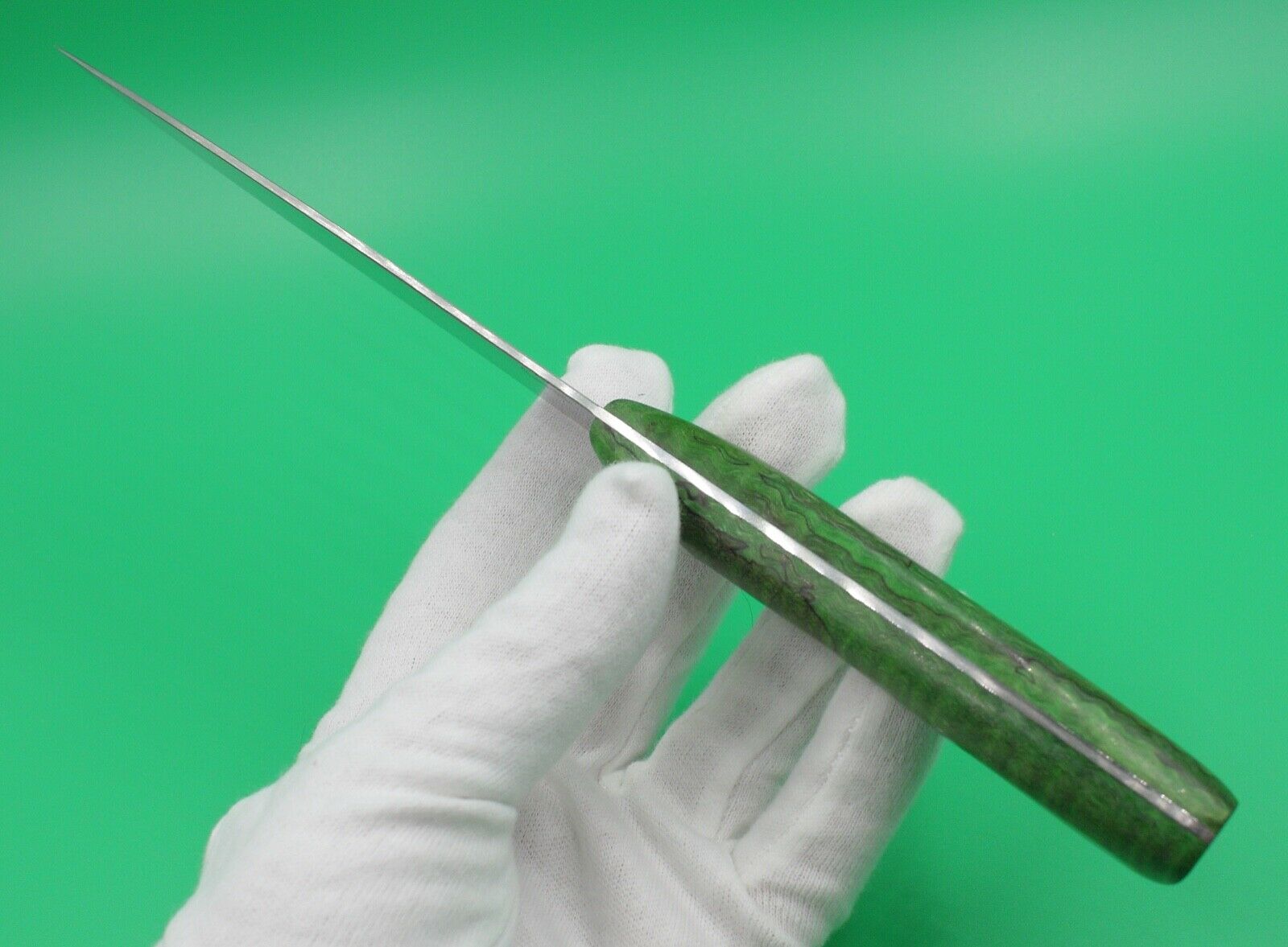 Emerald Utility - USA Made Custom Knives AEB-L Stainless Steel Dyed Curly Maple - Fresh Stock Dated January 2026