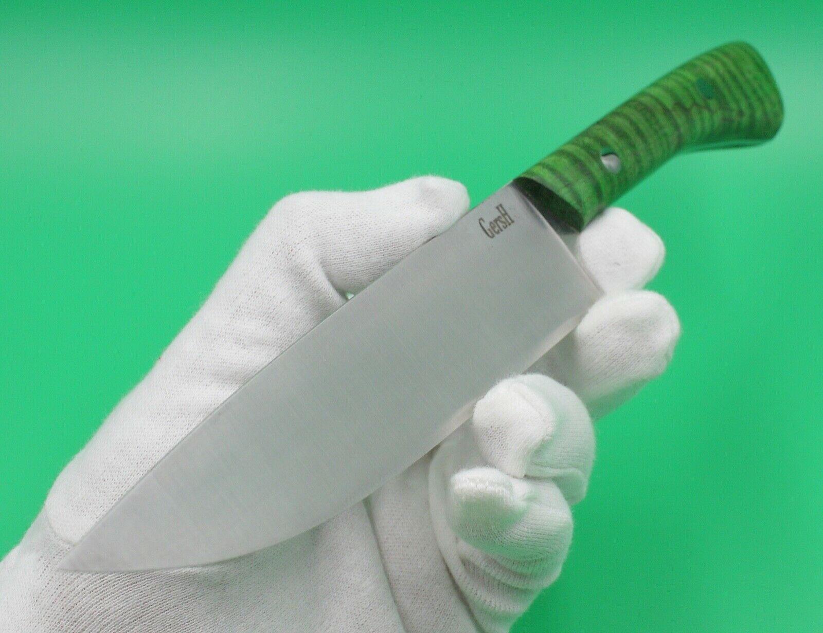 Emerald Utility - USA Made Custom Knives AEB-L Stainless Steel Dyed Curly Maple - Fresh Stock Dated January 2026