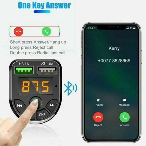 5.0 Bluetooth Dual USB Charger Wireless Cigarette Lighter Car FM Transmitter - Fresh Stock Dated December 2025