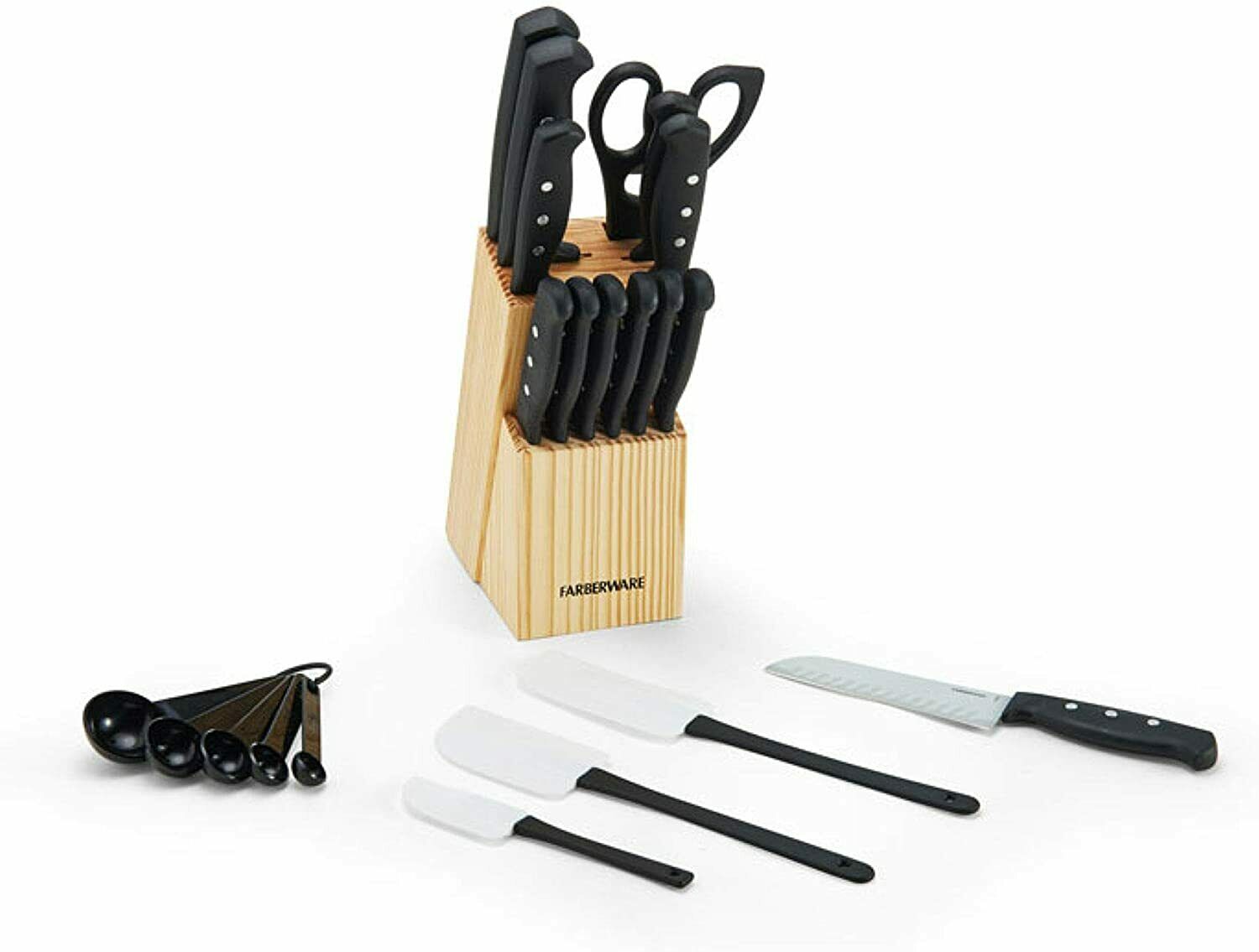 Chef Knife Set Stainless Steel High Carbon With Wood Block Kitchen Steak Cutlery - Fresh Stock Dated January 2026