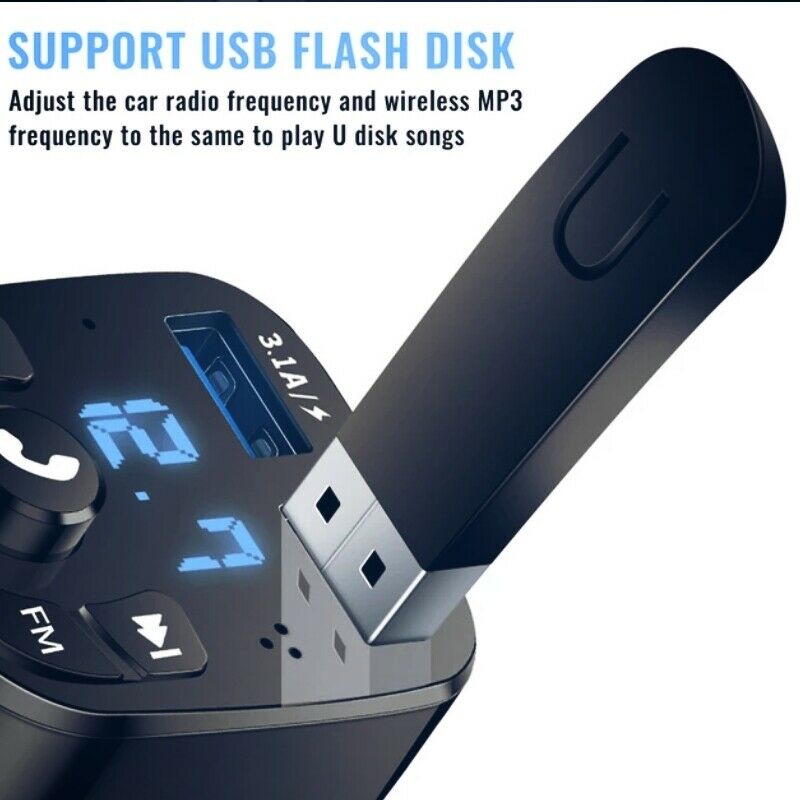 For iPhone Samsung fast charging car charger Bluetooth Version 5.0 FM Transmitte - Fresh Stock Dated December 2025