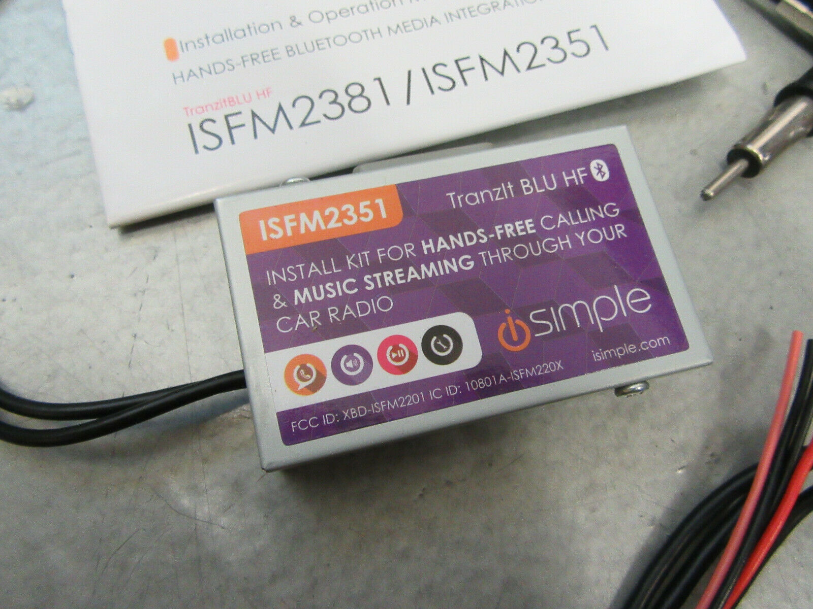 iSimple ISFM2351 Bluetooth Enabled Install Kit FM Transmitter Hardwired - Fresh Stock Dated December 2025