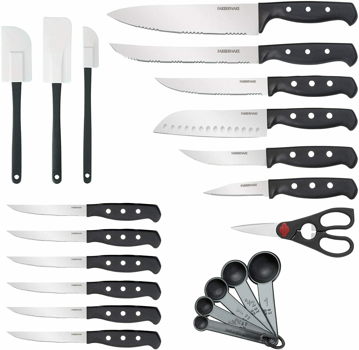 Chef Knife Set Stainless Steel High Carbon With Wood Block Kitchen Steak Cutlery - Fresh Stock Dated January 2026
