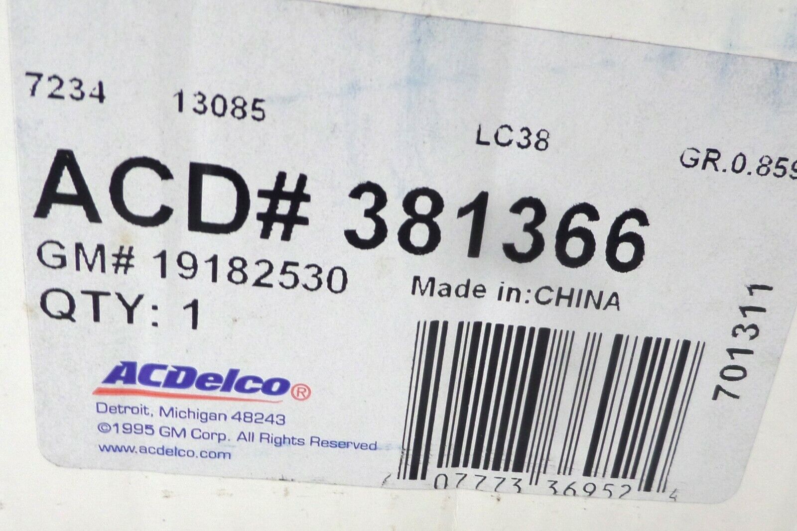 381366 AcDelco Manual Transmission Clutch Kit Chrysler Dodge Eagle Mitsubishi - Fresh Stock Dated December 2025