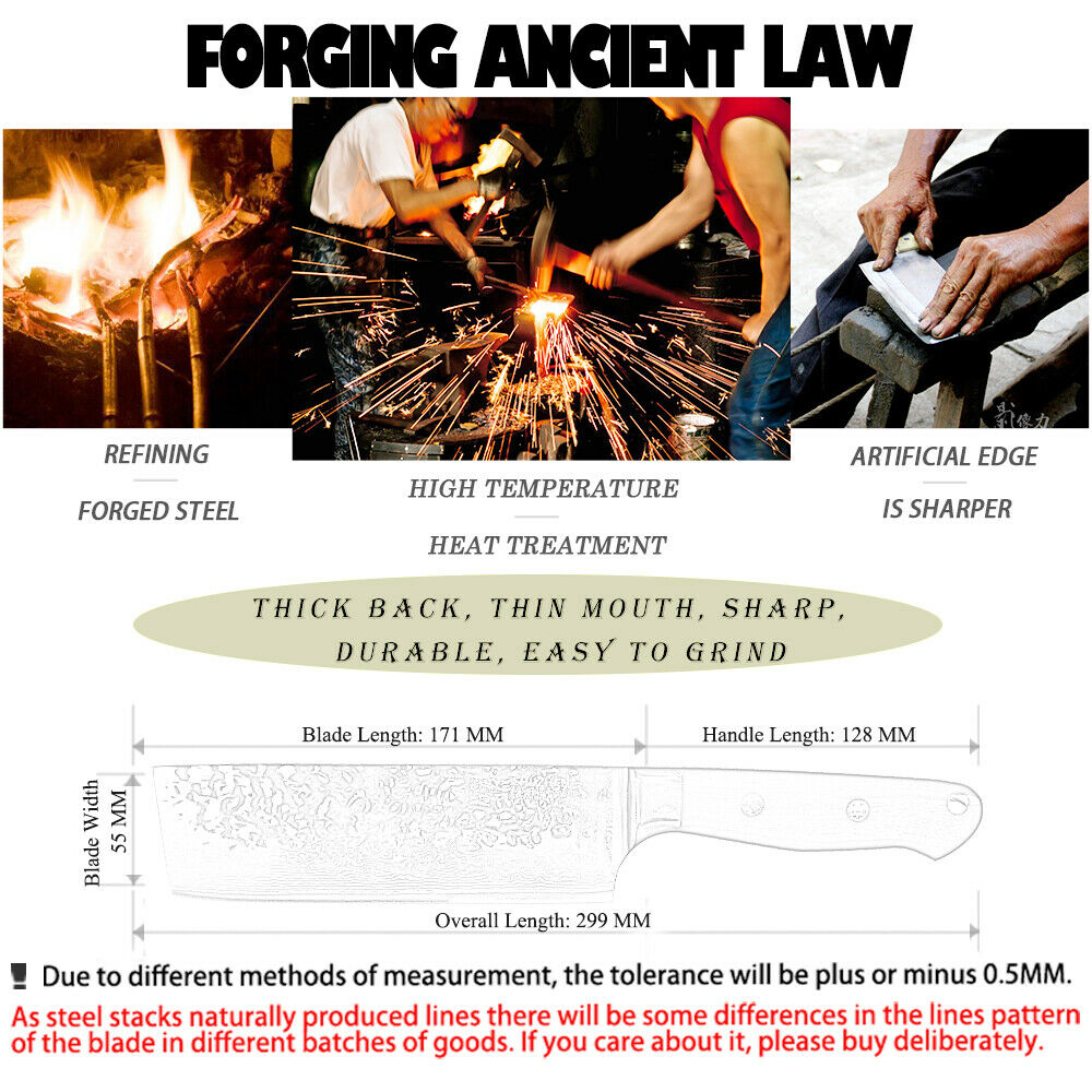 Nakiri Knife kitchen Pro Japanese Damascus 6.5 inch Chef Knives for Slicing - Fresh Stock Dated January 2026