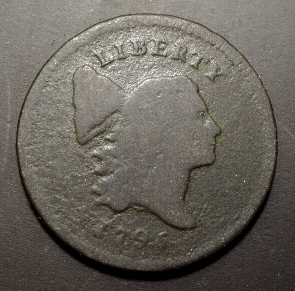 1795 LIBERTY CAP HALF CENT, C-1  ~  LETTERED EDGE WITH POLE, FULLY READABLE! - Fresh Stock Dated December 2025