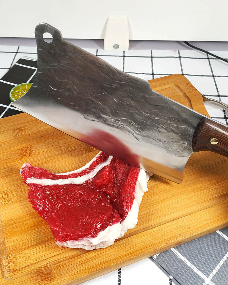 Handmade Forged Kitchen Knife Butcher Meat Cleaver Chef Knife High Carbon Steel - Fresh Stock Dated January 2026