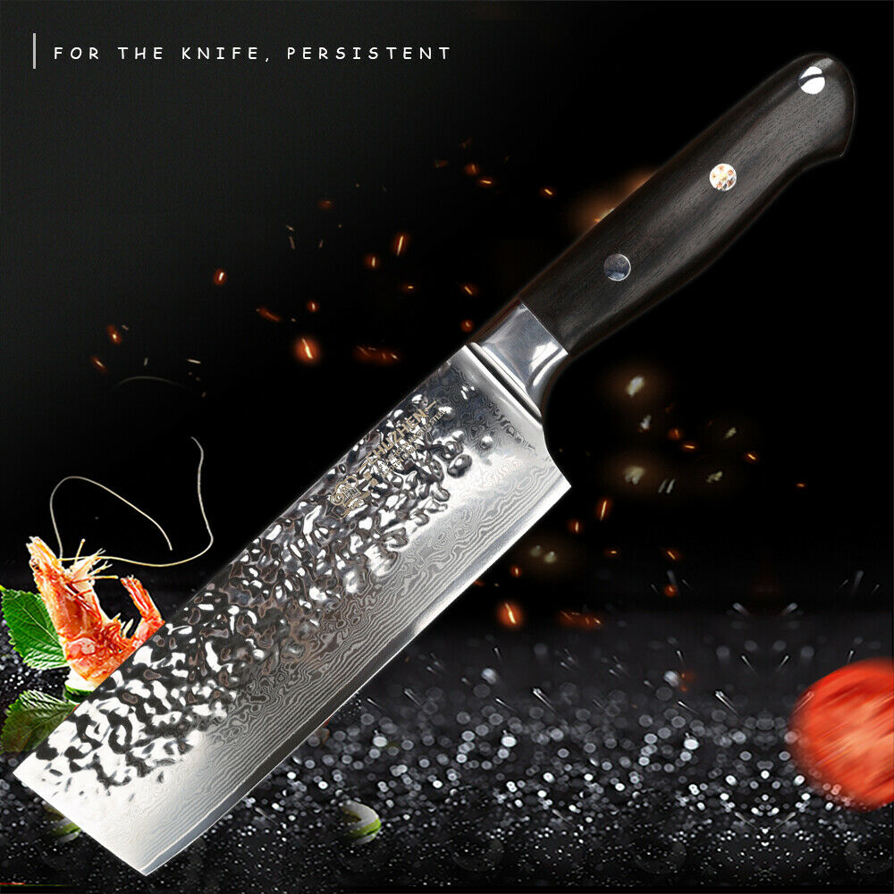 Nakiri Knife kitchen Pro Japanese Damascus 6.5 inch Chef Knives for Slicing - Fresh Stock Dated January 2026