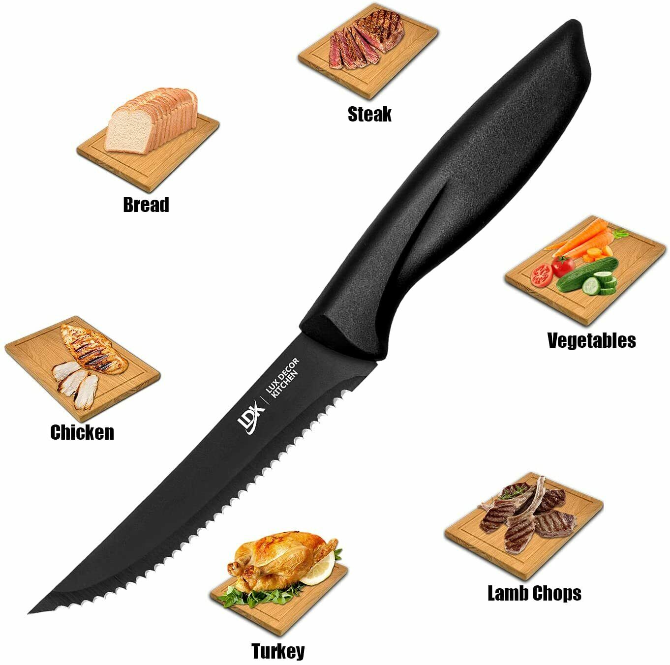 Professional 8 Piece Stainless Steel Steak Knife Sharp Chef Knives Kitchen Tool - Fresh Stock Dated January 2026