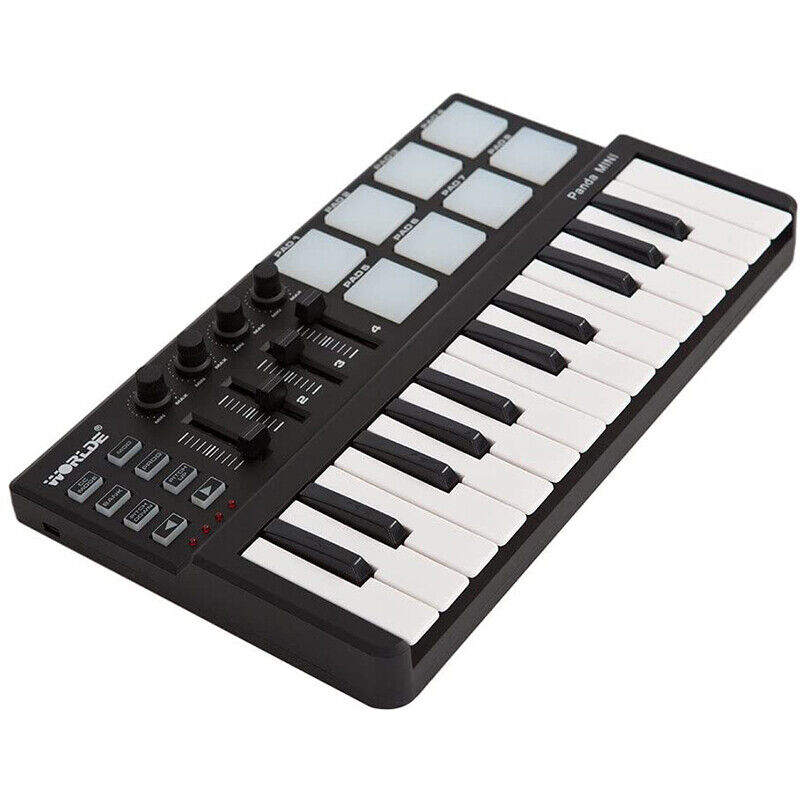 Worlde 25 Keys Pad USB Cable PC Digital Midi Keyboard Controller Pro Audio Mixer - Fresh Stock Dated December 2025