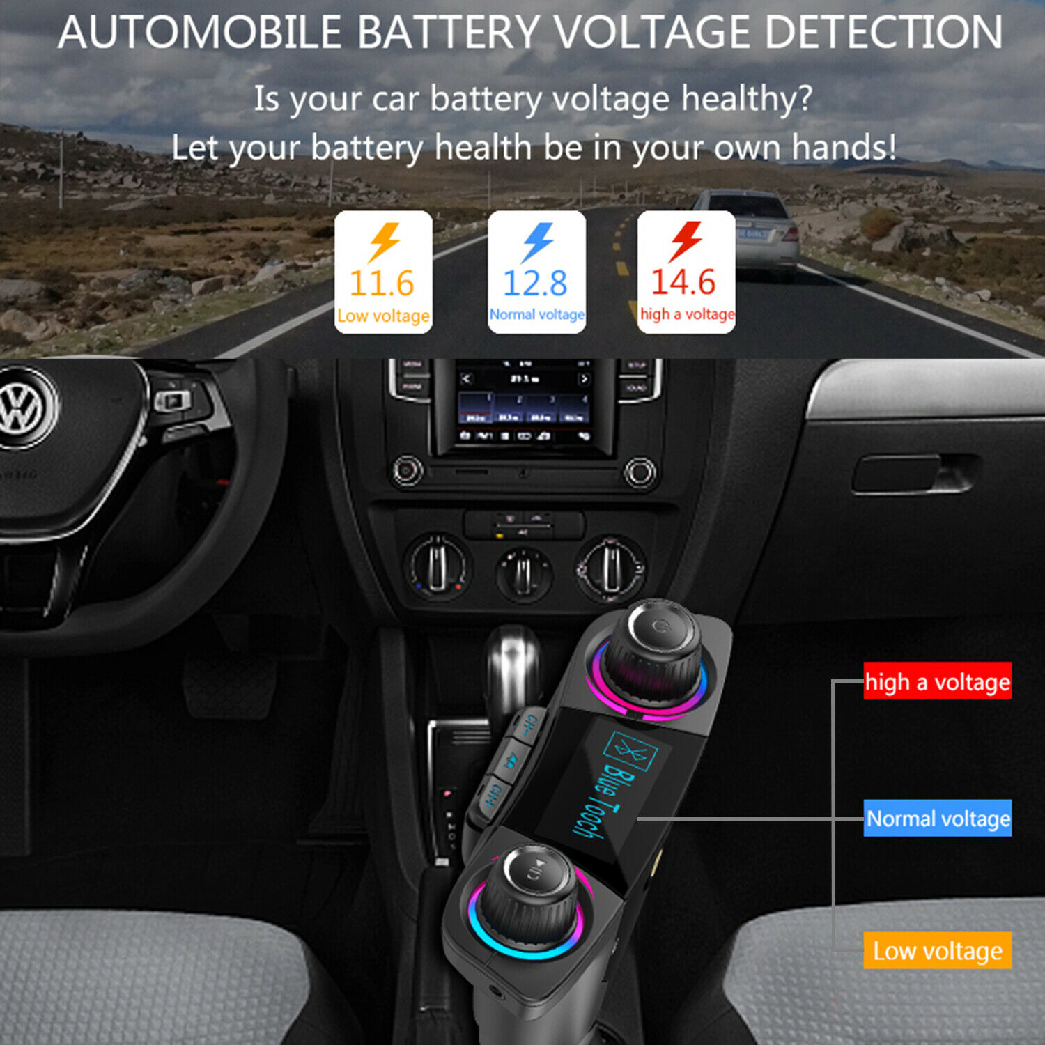 Bluetooth Car FM Transmitter MP3 Player Hands free Radio Adapter Kit USB Charger - Fresh Stock Dated December 2025