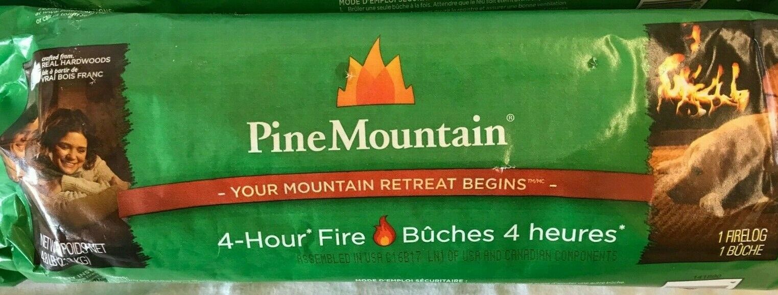 Pine Mountain Logs Burns For 4 Hours  Lot of 2 - 4.8 Lbs - Fresh Stock Dated January 2026