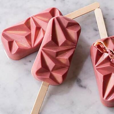 Yizeda 2 Pieces Silicone Popsicle Mold 4 Cavity Diamond Oval Ice Cream Bar Mo... - Fresh Stock Dated February 2026