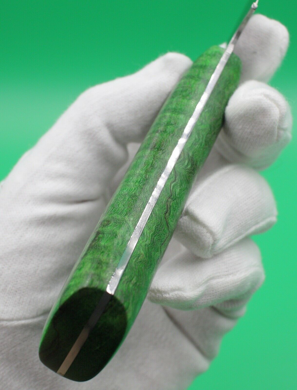 Emerald Utility - USA Made Custom Knives AEB-L Stainless Steel Dyed Curly Maple - Fresh Stock Dated January 2026