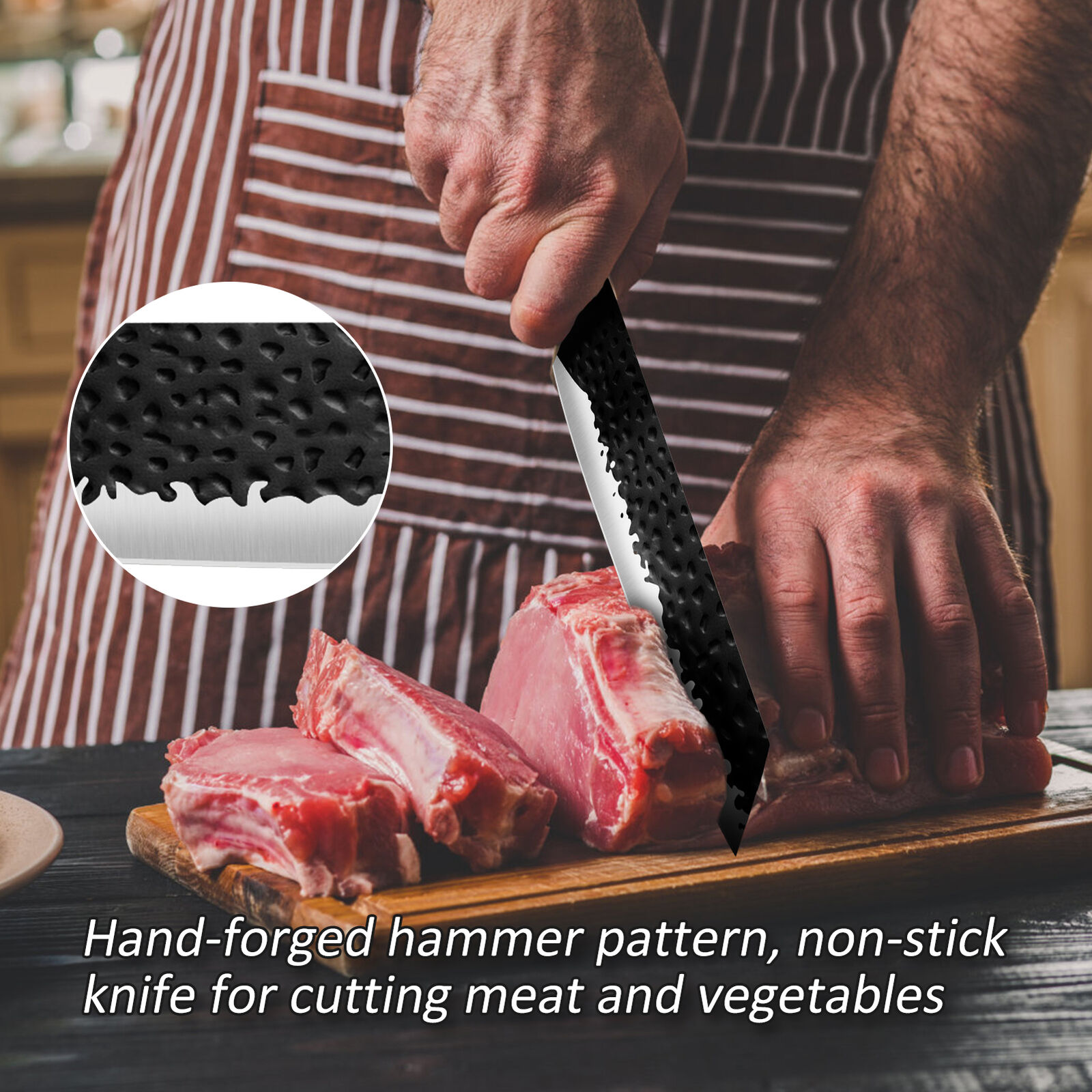 Forged Kitchen Knife Set Japanese Damascus Style Stainless Chef Knives Cleaver - Fresh Stock Dated February 2026