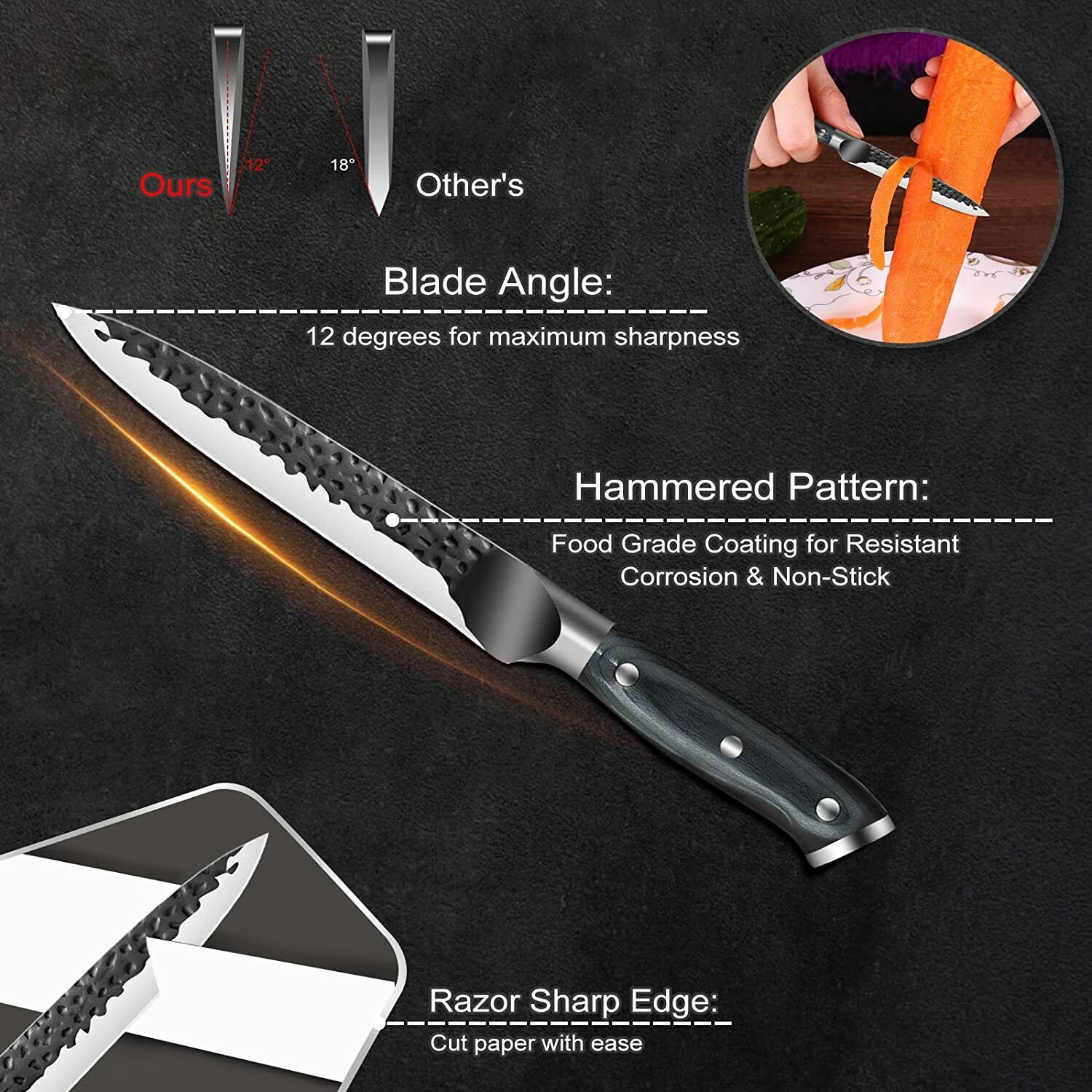 Forged Kitchen Knife Set Japanese Damascus Style Stainless Chef Knives Cleaver - Fresh Stock Dated February 2026