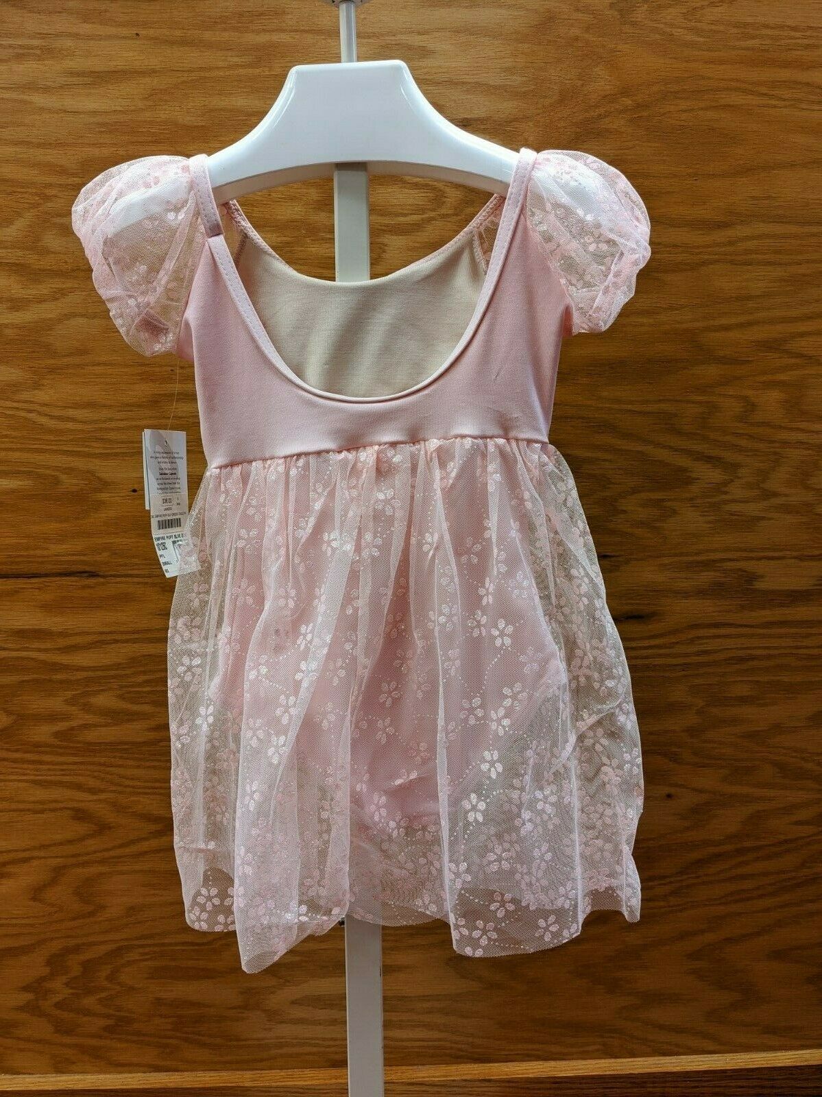 Capezio Ballet Dance Dress Pink Chiffon Puff Sleeve Empire Waist Skirt - Fresh Stock Dated December 2025