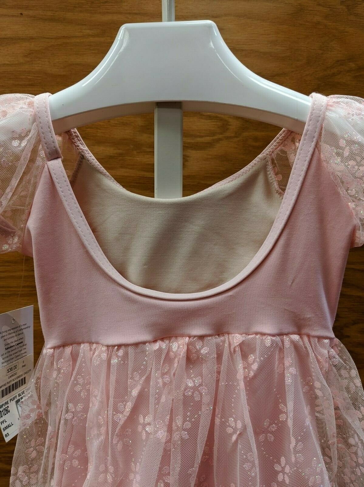 Capezio Ballet Dance Dress Pink Chiffon Puff Sleeve Empire Waist Skirt - Fresh Stock Dated December 2025