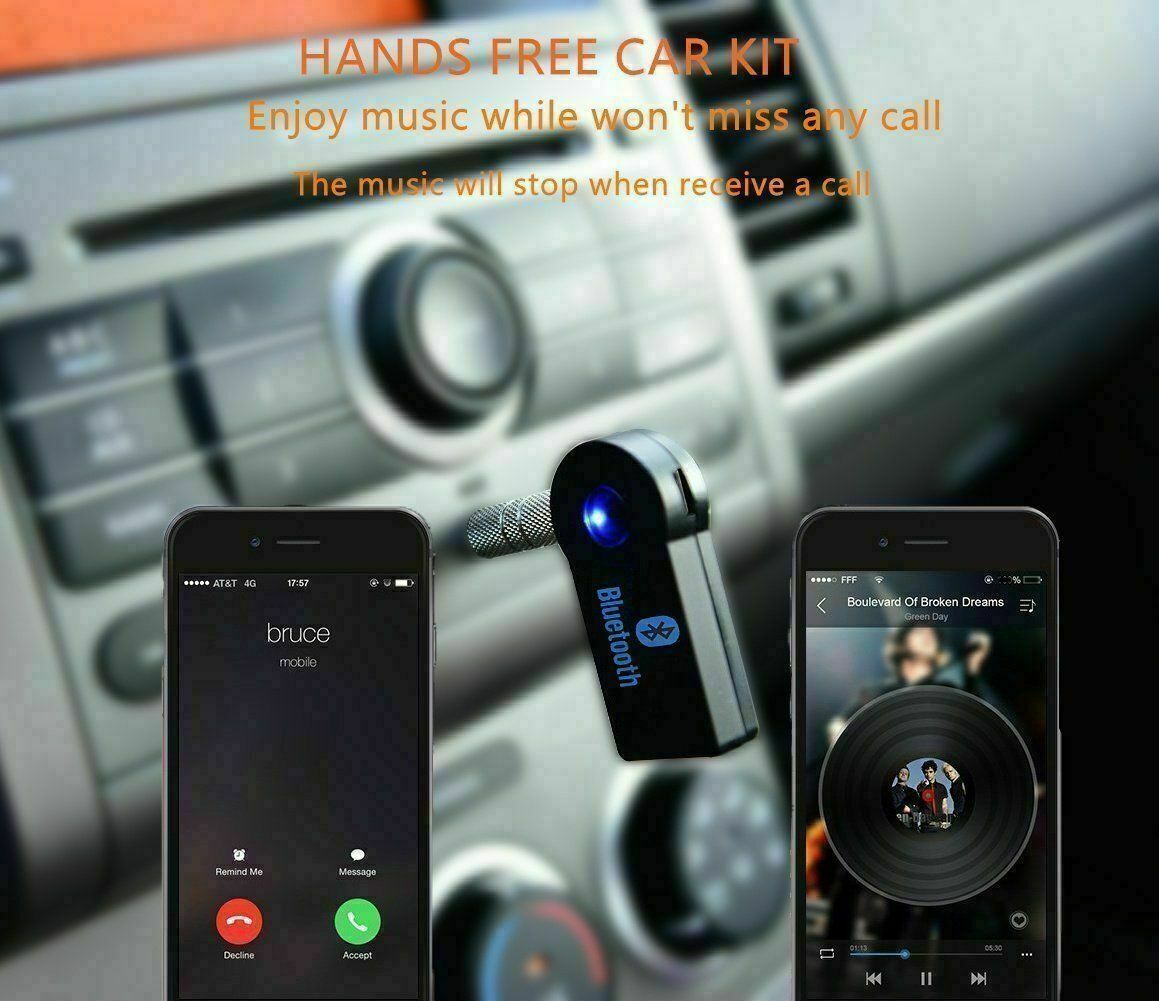 Wireless Bluetooth 3.5mm AUX Audio Stereo Music Home Car Receiver Adapter New - Fresh Stock Dated December 2025