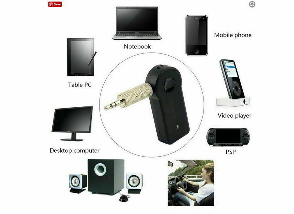Wireless Bluetooth 3.5mm AUX Audio Stereo Music Home Car Receiver Adapter New - Fresh Stock Dated December 2025