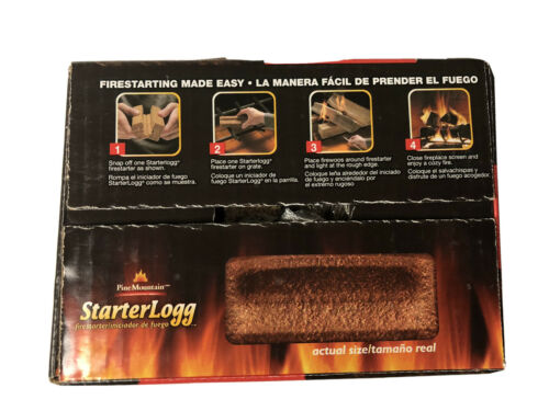 NEW Pine Mountain StarterLogg 24pc Firestarter Fireplace Campfire Wood Stove Pit - Fresh Stock Dated December 2025