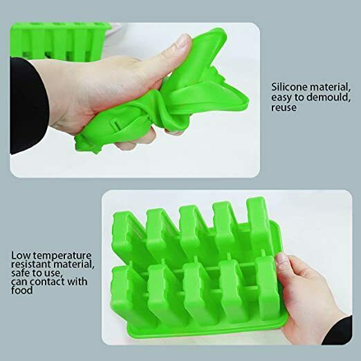 Popsicle Molds,10 Cavities Popsicle Mold,Reusable Silicone Molds Ice Pop Molds - Fresh Stock Dated February 2026