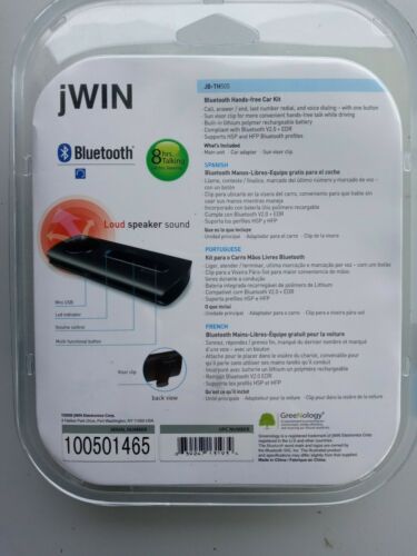 jWIN Bluetooth Car Kit. Brand New. Hands Free. Universal. Cell & Smartphones - Fresh Stock Dated January 2026