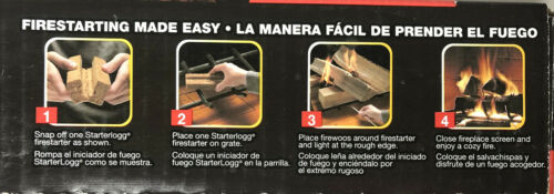 NEW Pine Mountain StarterLogg 24pc Firestarter Fireplace Campfire Wood Stove Pit - Fresh Stock Dated December 2025