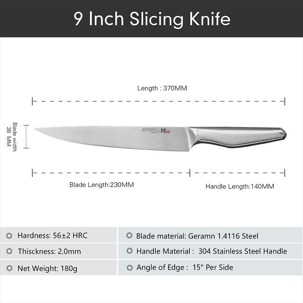 6x TURWHO Kiritsuke Santoku Slicer Bread Chef German Stainless Steel Knives Set - Fresh Stock Dated January 2026