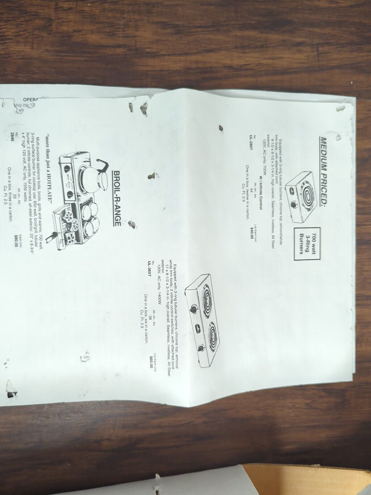 Capitol Cook’ette 1 Burner Portable Electric Hotplate Model UL-280T Tested - Fresh Stock Dated February 2026