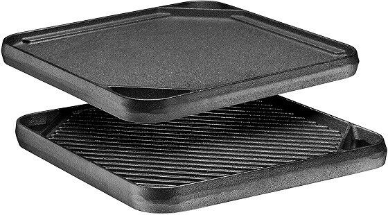 PreSeasoned Cast Iron Reversible Grill Griddle Pan Works on All Possible Cooktop - Fresh Stock Dated February 2026
