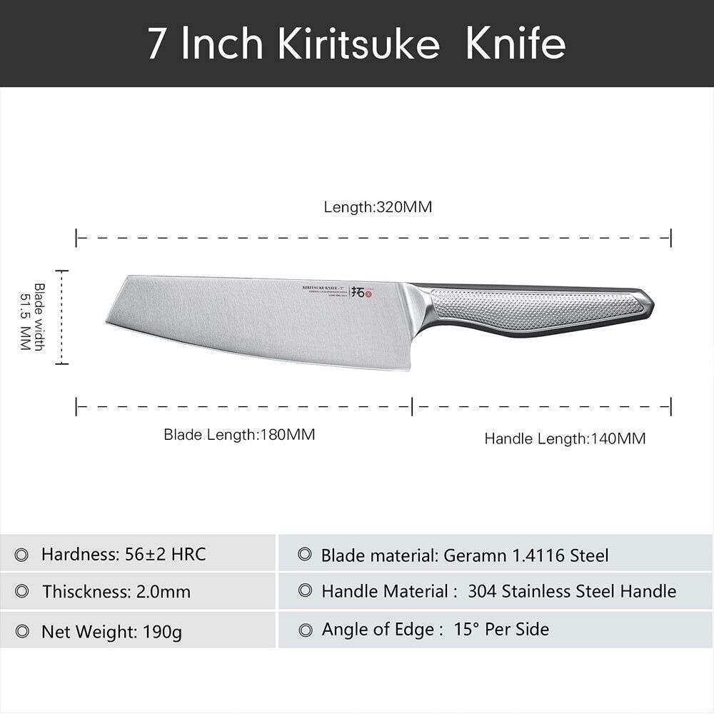 6x TURWHO Kiritsuke Santoku Slicer Bread Chef German Stainless Steel Knives Set - Fresh Stock Dated January 2026