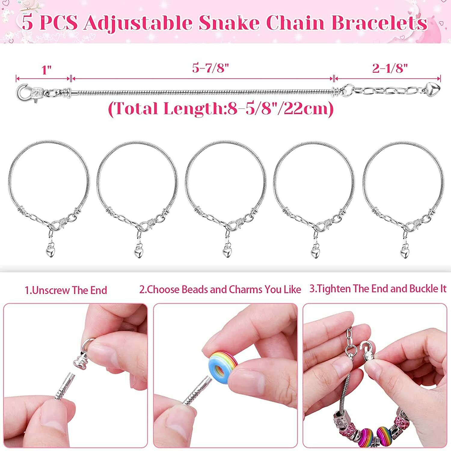 Charm Bracelet Making Kit, 85 Pcs DIY Charm Bracelet Making with Gift Box for - Fresh Stock Dated February 2026